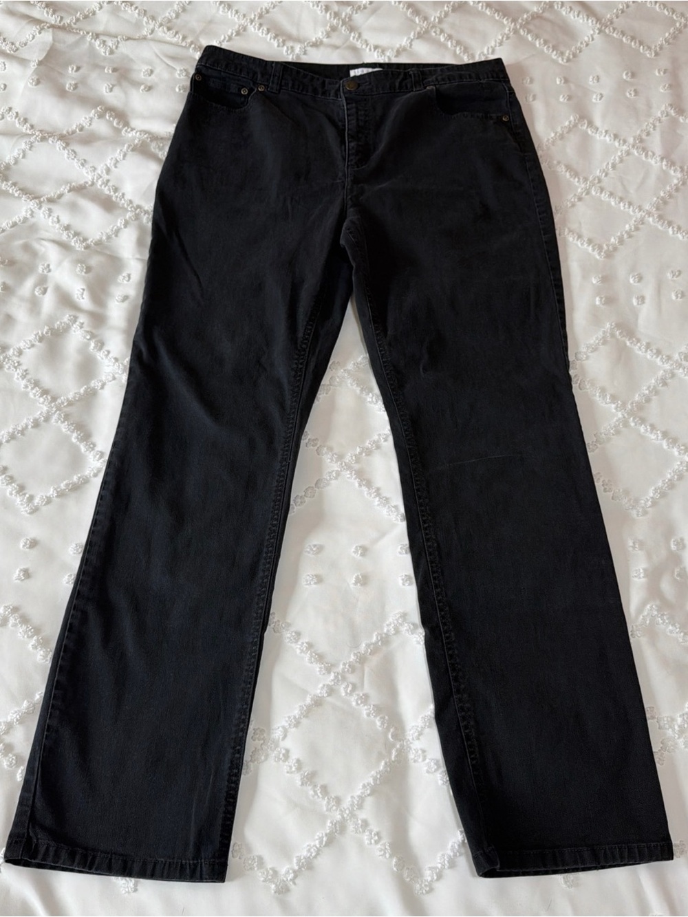 Charter Club Jean Black Denim Jeans Women’s Size 12 Straight Leg Full Length